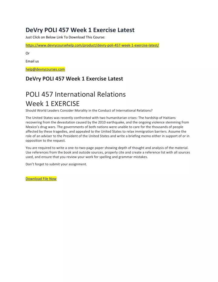 devry poli 457 week 1 exercise latest just click