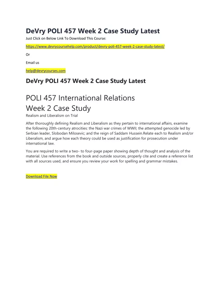 devry poli 457 week 2 case study latest just