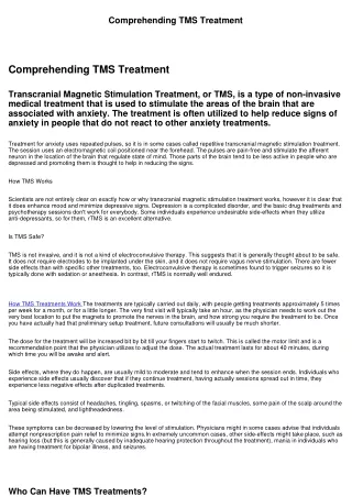 Understanding TMS Treatment