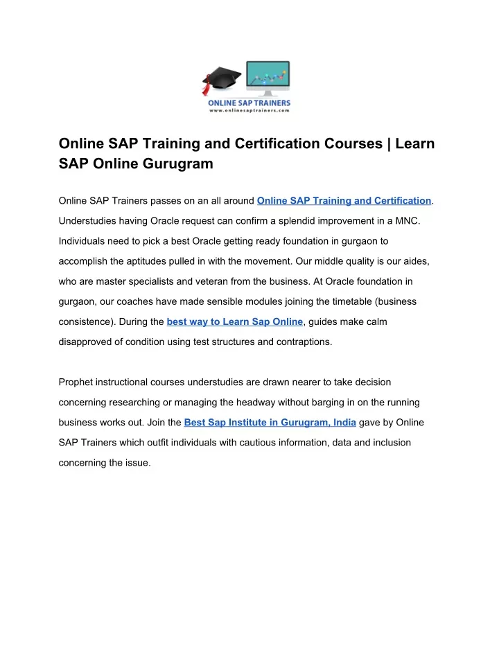 online sap training and certification courses