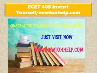ecet 405 invent yourself newtonhelp com