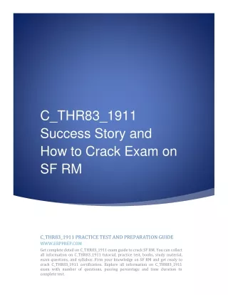 C_THR83_1911 Success Story and How to Crack Exam on SF RM
