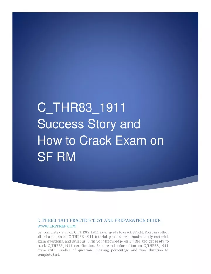 c thr83 1911 success story and how to crack exam