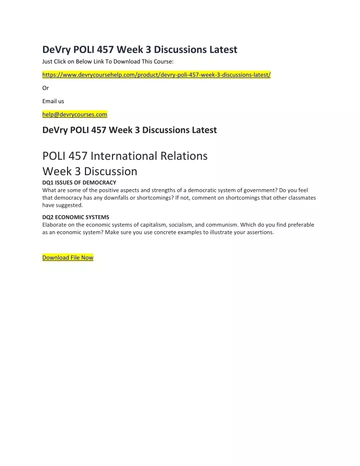 devry poli 457 week 3 discussions latest just