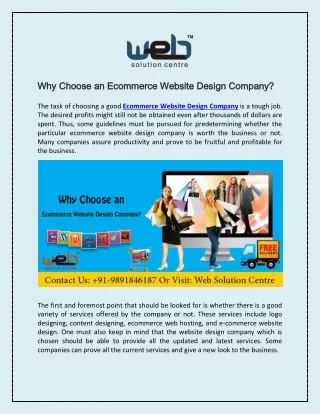 Ecommerce Web Designers In Delhi