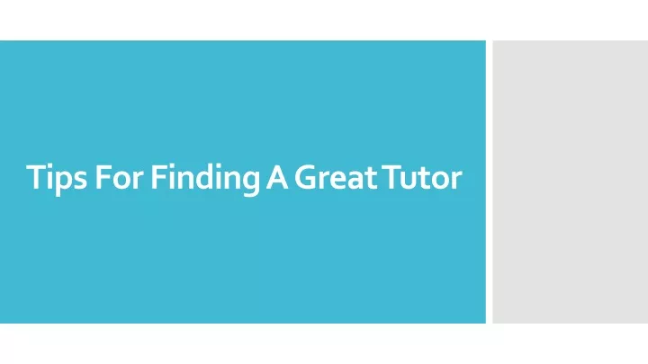 tips for finding a great tutor