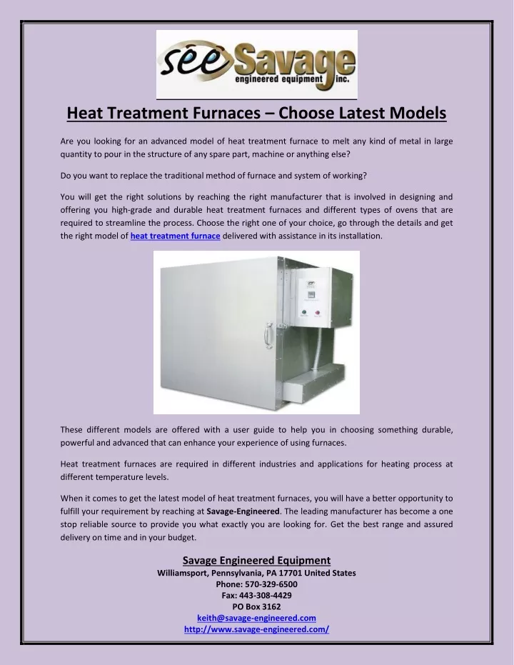 heat treatment furnaces choose latest models