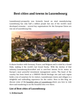Best cities and towns in Luxembourg