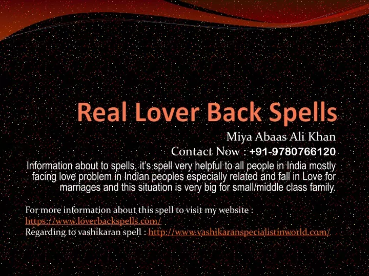 real lover back spells