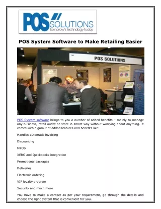 POS System Software to Make Retailing Easier