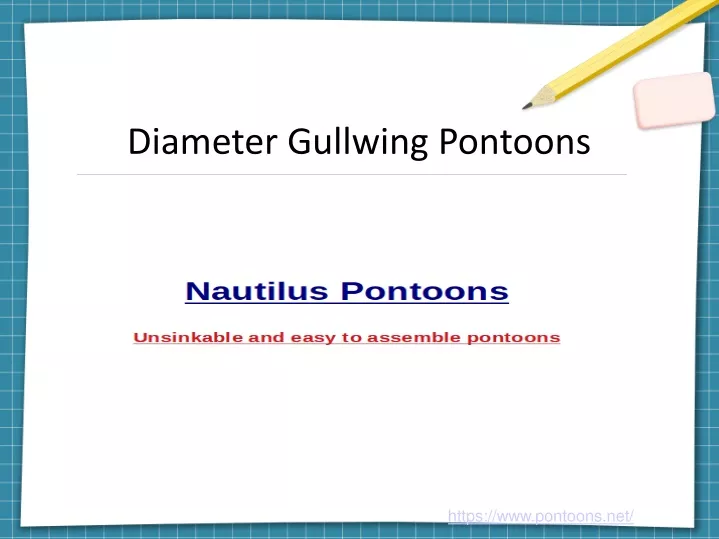 diameter gullwing pontoons