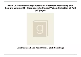 Read Or Download Encyclopedia of Chemical Processing and Design: Volume 21 - Expanders to Finned Tubes: Selection of Ful