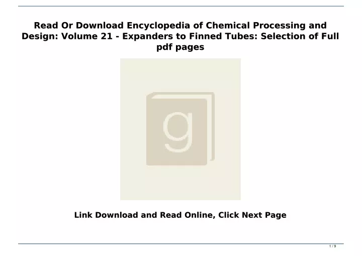 read or download encyclopedia of chemical