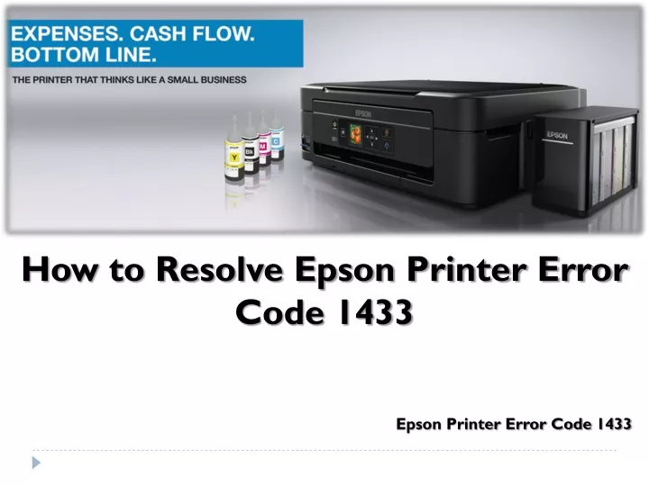 how to resolve epson printer error code 1433