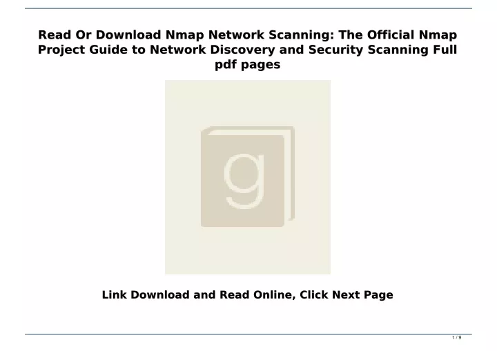 read or download nmap network scanning