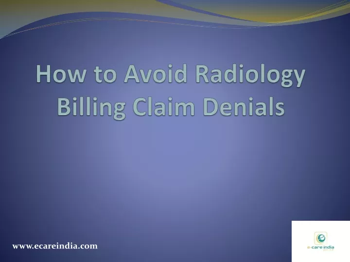 how to avoid radiology billing claim denials