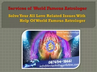 Services of World Famous Astrologer in India