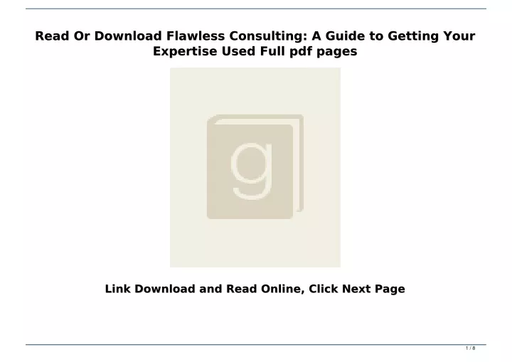 read or download flawless consulting a guide