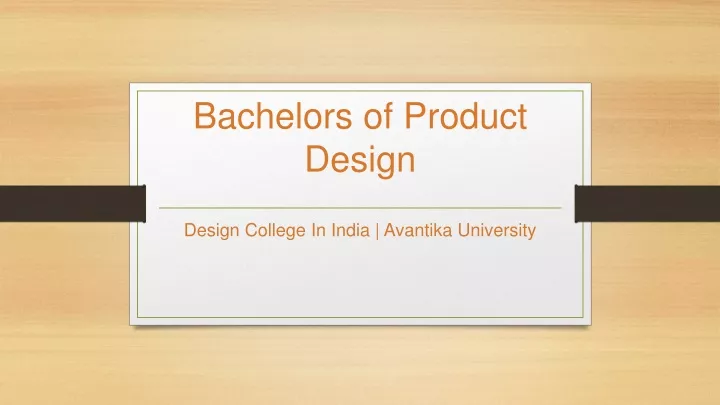 bachelors of product design