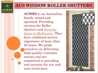 aus window roller shutters