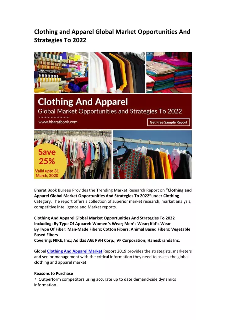 clothing and apparel global market opportunities