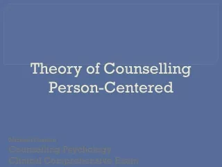 theory of counselling person centered