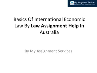 Law Assignment Help by My Assignment Services