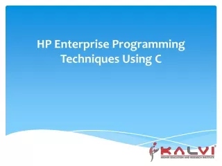 HP Enterprise Programming Techniques Using C
