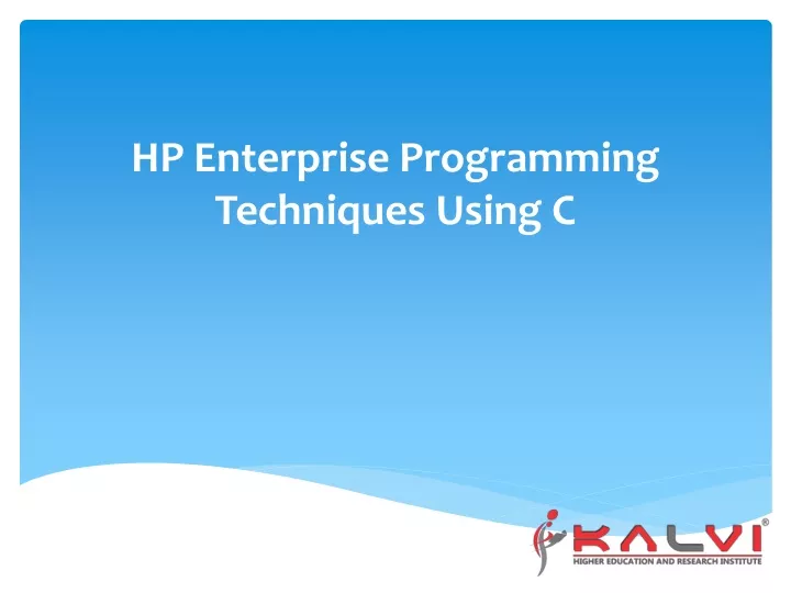 hp enterprise programming techniques using c