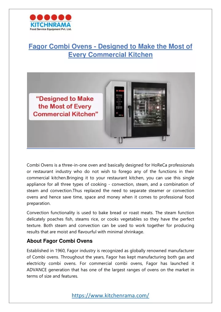 fagor combi ovens designed to make the most