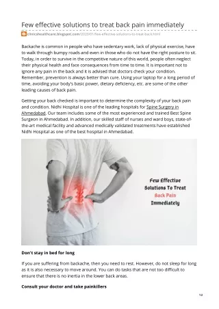 Few effective solutions to treat back pain immediately