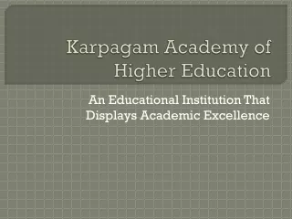 Best Arts and Science College in Coimbatore | Best Arts College in Coimbatore | Karpagam Academy of Higher Education