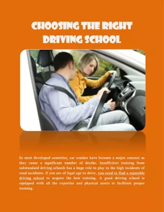 Choosing the Right Driving School