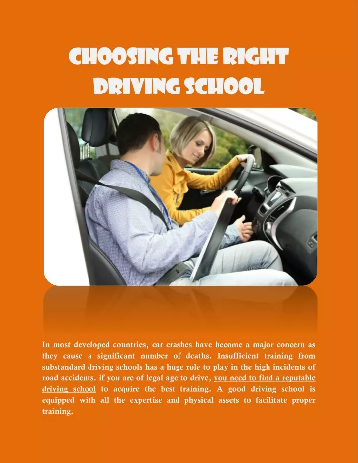 choosing the right choosing the right driving
