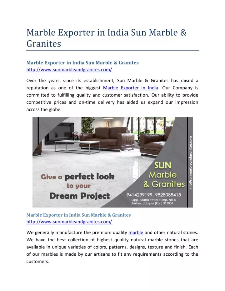 marble exporter in india sun marble granites