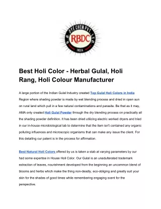 Holi Color - Herbal Gulal, Holi Rang, Holi Colour Manufacturer