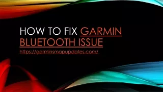 how to fix garmin blueooth issue