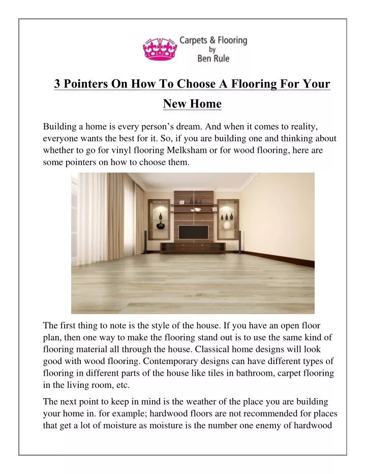 3 pointers on how to choose a flooring for your