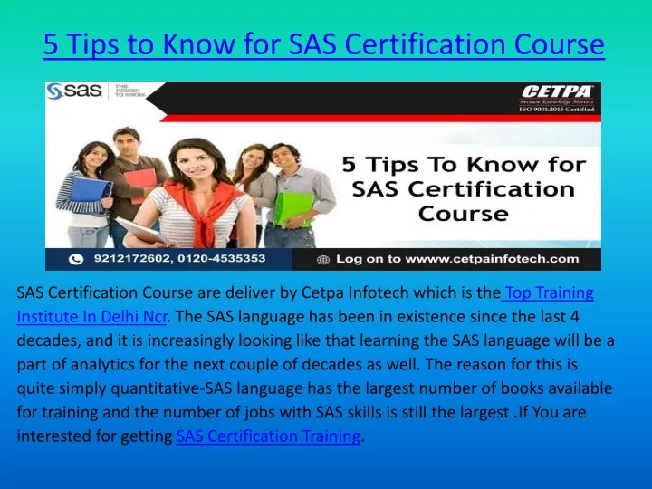 5 tips to know for sas certification course