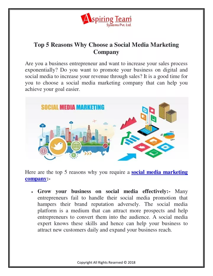 top 5 reasons why choose a social media marketing