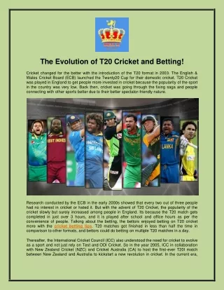 The Evolution of T20 Cricket and Betting!