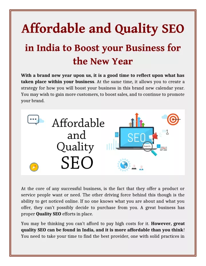 affordable and quality seo