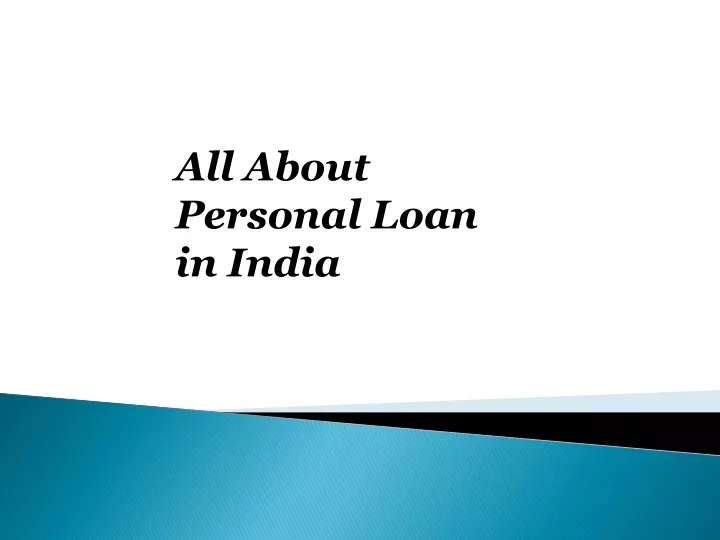 all about personal loan in india