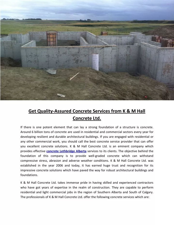 get quality assured concrete services from