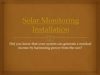 Solar Monitoring Installation Device Service NJ