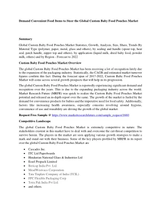 demand convenient food items to steer the global