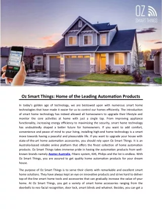 Oz Smart Things: Home of the Leading Automation Products