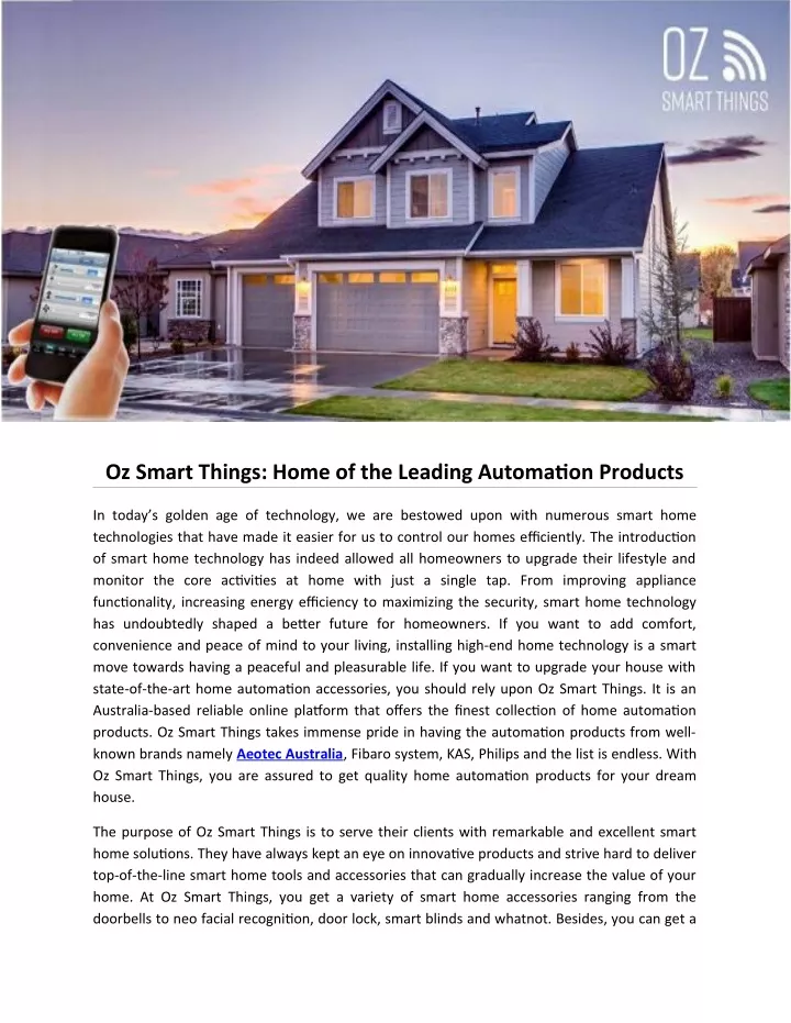 oz smart things home of the leading automation