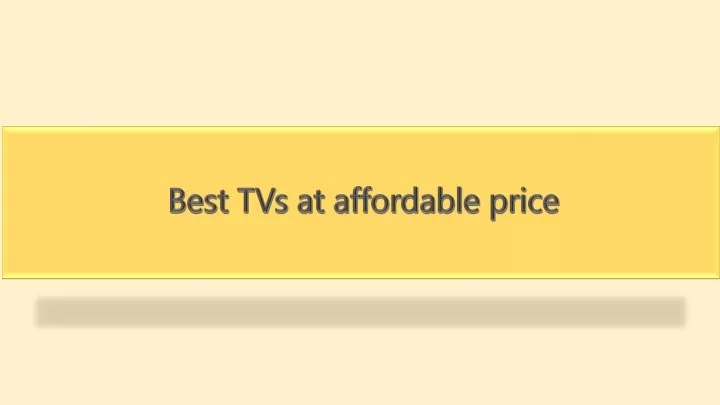 best tvs at affordable price
