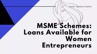 MSME Schemes Loans Available for Women Entrepreneurs